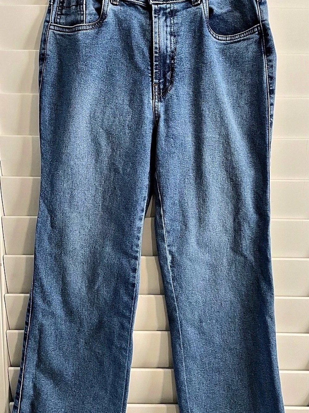 High Waisted Wide Leg Ankle Jeans Double Button Waist 26 Petite Cropped